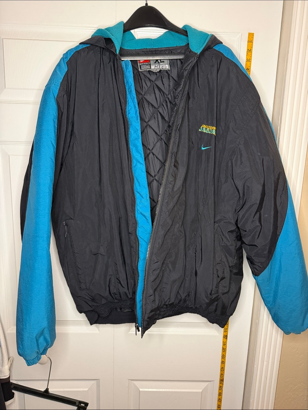 Nike Jacksonville Jaguars Black and Teal Hooded Puffer Jacket